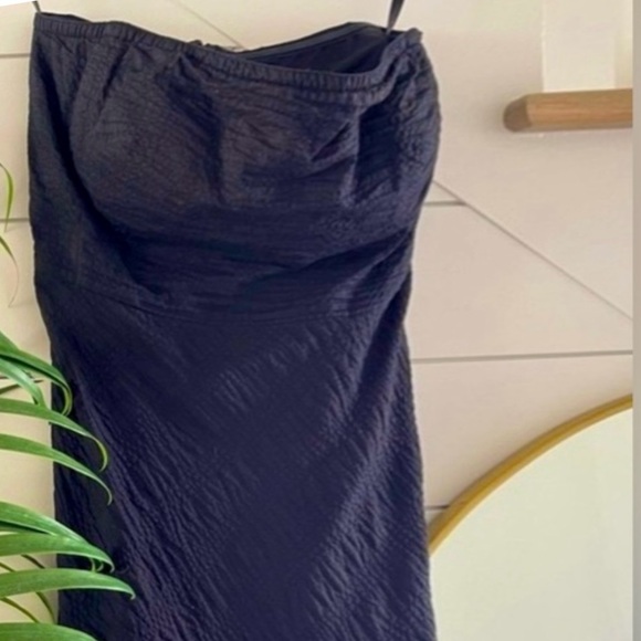 J Crew Size 2 Strapless Dress Black Lined Cotton a line knee length - Picture 1 of 8